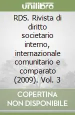 RDS. Rivista di diritto societario interno, internazionale comunitario e comparato (2009). Vol. 3 Occasione Imperdibile