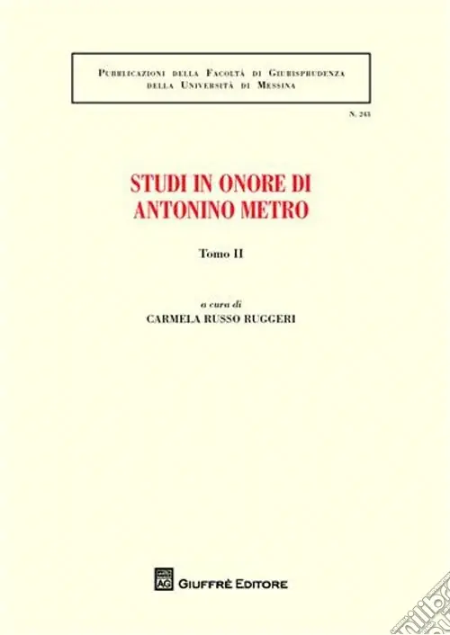 Compra Oggi Stesso Studi in onore di Antonino Metro