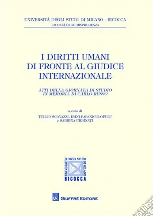 I diritti umani di fronte al giudice internazionale. Atti della Giornata di studio in memoria di Carlo Russo Affare