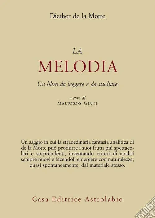 Occasione Melodia. Un libro da leggere e da studiare