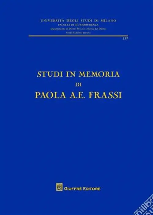 Studi in memoria di Paola A. E. Frassi Consegna Rapida