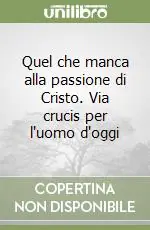 Prezzo Basso Quel che manca alla passione di Cristo. Via crucis per l‘uomo d‘oggi