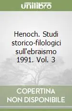Offerta Del Giorno Henoch. Studi storico-filologici sull‘ebraismo 1991. Vol. 3