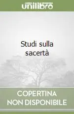 Prezzo Scontato Studi sulla sacertà