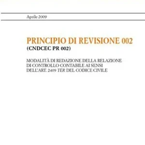 Professionale Principio di revisione. Documento 002. Modalità di redazione della relazione di controllo contabile ai sensi dell‘art. 2409 ter del codici civile