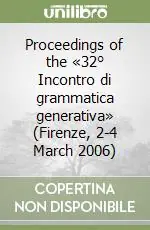 Prezzo Conveniente Proceedings of the «32° Incontro di grammatica generativa» (Firenze, 2-4 March 2006)