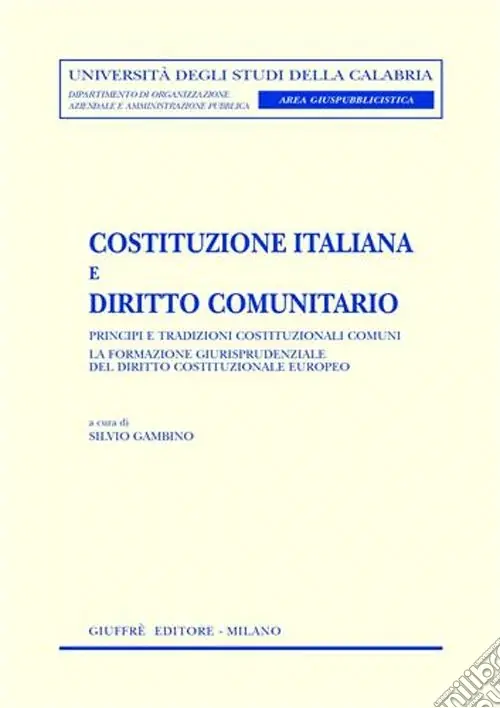 Vendita Finale Costituzione italiana e diritto comunitario. Principi e tradizioni costituzionali comuni. La formazione giurisprudenziale del diritto costituzionale europeo