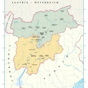 Occasione Trentino Alto Adige-Südtirol A4. Scala 1 960.000. Cartina scolastica da banco. Ediz. per la scuola