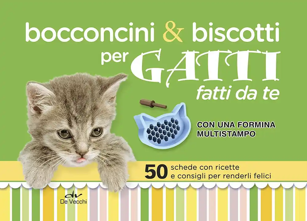 Super Prezzo Bocconcini & biscotti per gatti fatti da te Con una formina multistampo - 50 schede con ricette e consigli per renderli felici