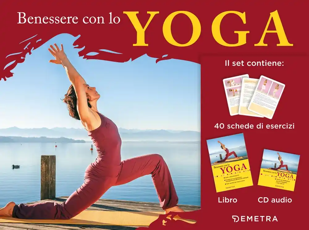 Benessere con lo yoga il set contiene 40 schede di esercizi, libro, cd audio Ultime Pezzi