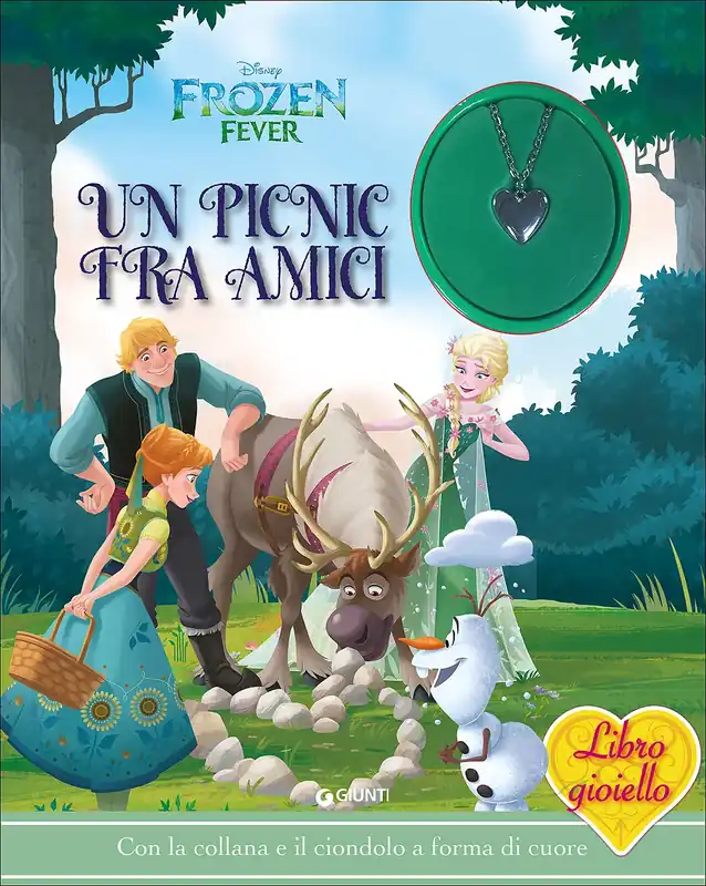 Reso Gratuito Libro gioiello - Frozen Fever. Un picnic fra amici Con la collana e il ciondolo a forma di cuore