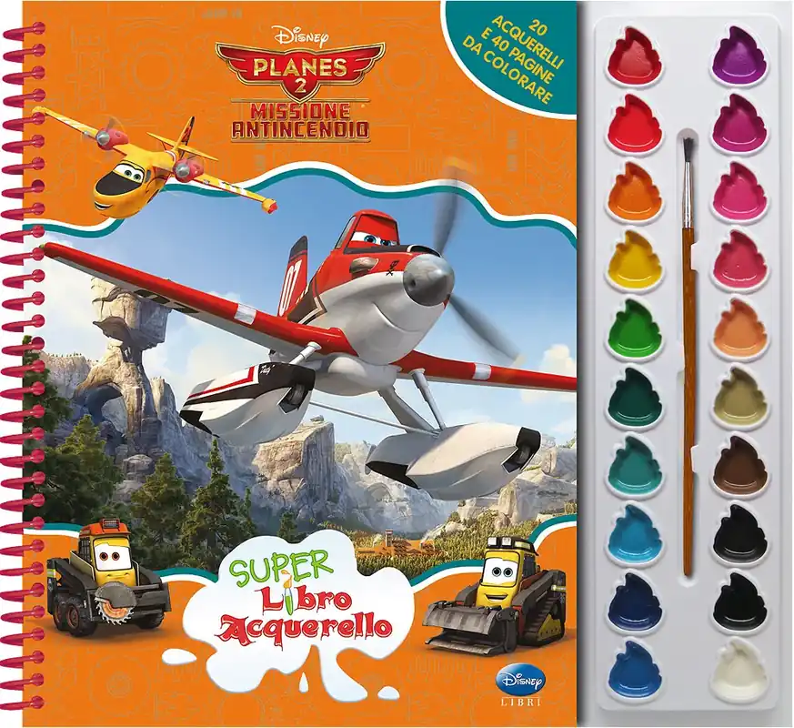 Super Libro Acquerello - Planes 2 20 acquerelli e 40 pagine da colorare Bestseller