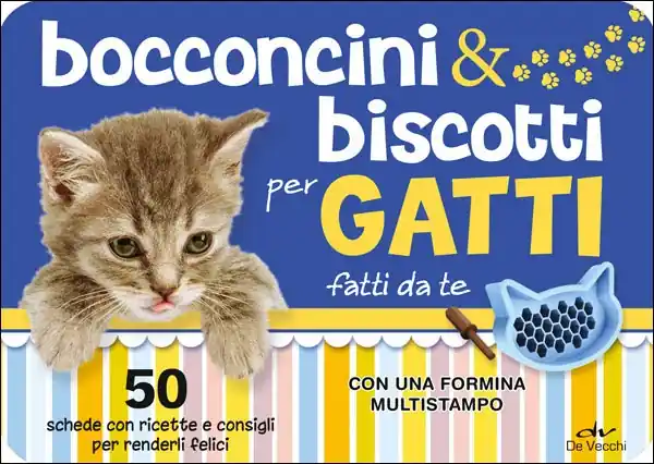 Bocconcini & biscotti per gatti fatti da te Con una formina multistampo - 50 schede con ricette e consigli per renderli felici Spedizione Espresso