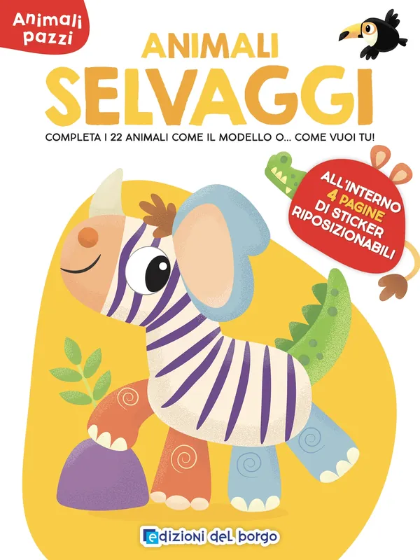Animali selvaggi All‘interno 4 pagine di sticker riposizionabili Miglior Prezzo
