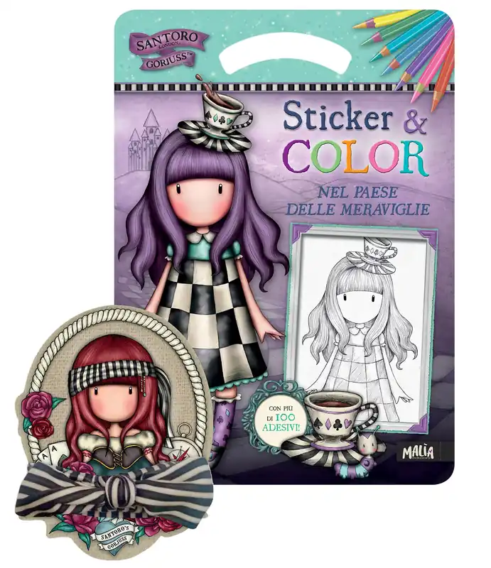 Prezzo Scontato Gorjuss. Sticker & Color. Nel paese delle meraviglie + Bandana a righe