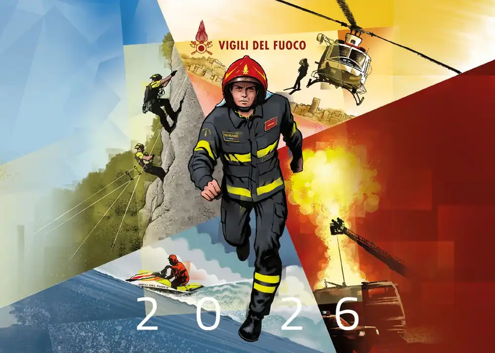 Calendario 2026 Vigili del Fuoco - da tavolo Nel segno del soccorso Prezzo Di Fabbrica